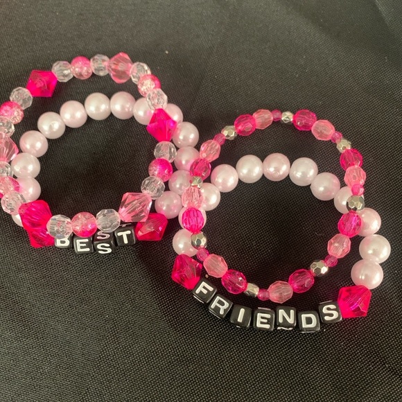 Stretch Bracelet “Best Friend” set. Plastic beads, handcrafted. - Picture 1 of 3